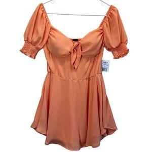 Orange Smocked Dress by Fourteen Two
